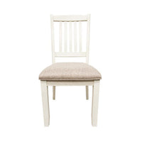 Sam 23 Inch Dining Chair, Open Slat Backrest with Padded Seat, White Wood - BM314664