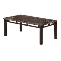 Sem Coffee and End Table Set of 3, Faux Marble Top, Brown Metal Frame - BM314678