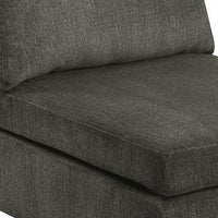 Remy 37 Inch Modular Armless Chair, Soft Gray Chenille, Solid Pine Wood - BM314685