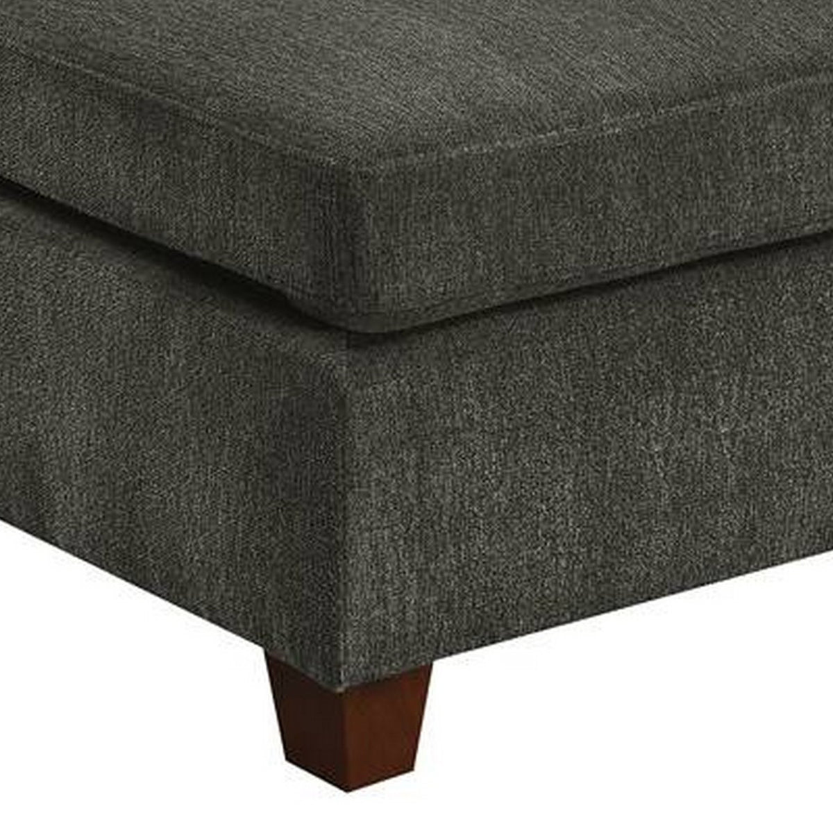 Remy 37 Inch Modular Armless Chair, Soft Gray Chenille, Solid Pine Wood - BM314685