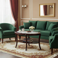 Lyn 51 Inch Console Table with Oval Glass Top and Lower Shelf, Brown Wood - BM314687