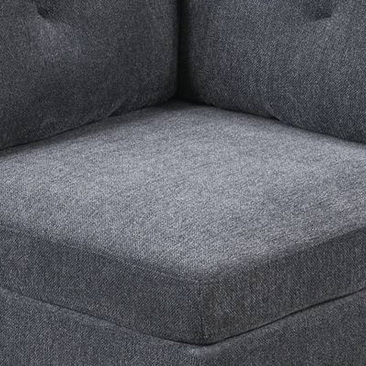 Jemy 37 Inch Modular Corner Sofa Chair, Dark Gray Chenille, Solid Wood - BM314690