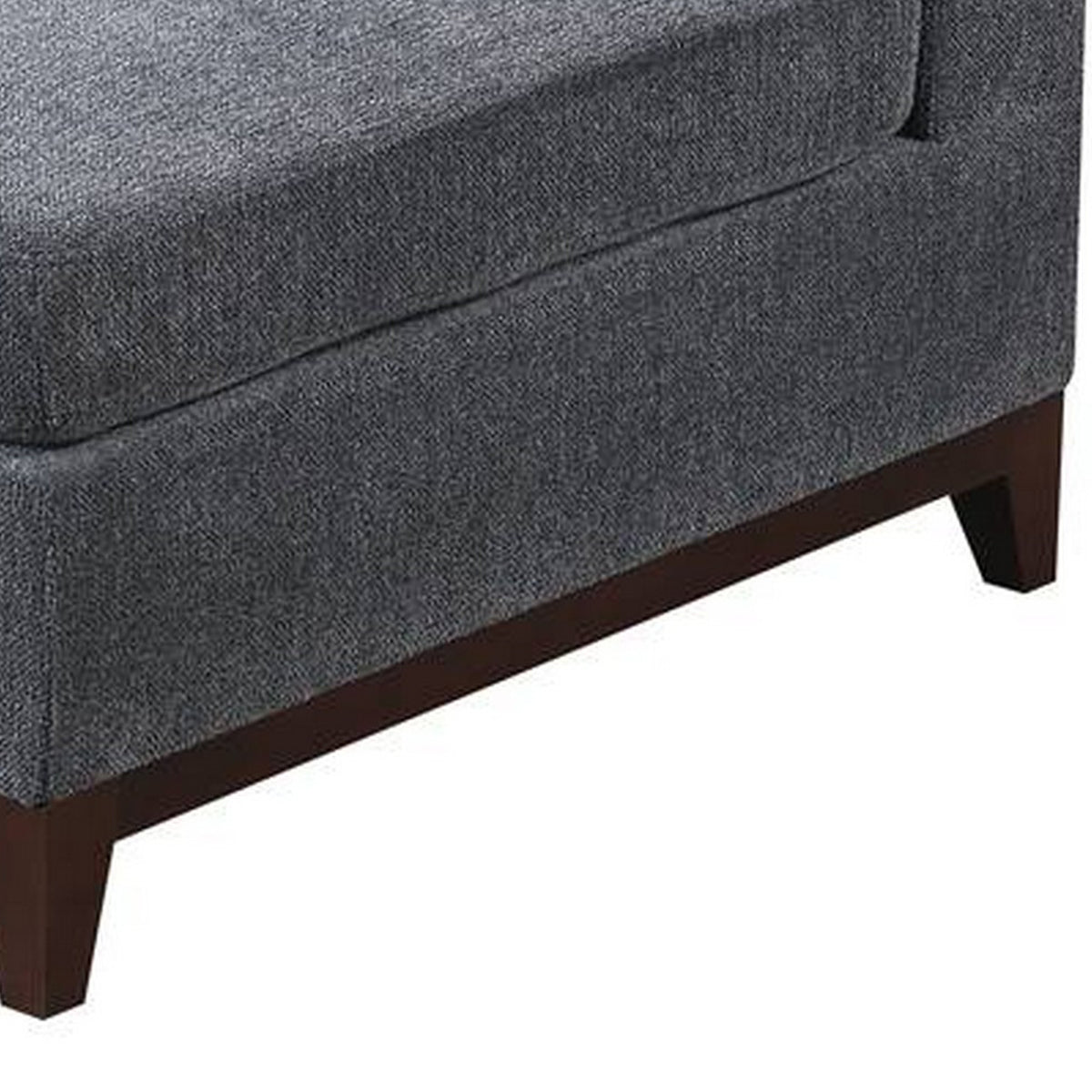 Jemy 37 Inch Modular Corner Sofa Chair, Dark Gray Chenille, Solid Wood - BM314690