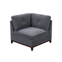 Jemy 37 Inch Modular Corner Sofa Chair, Dark Gray Chenille, Solid Wood - BM314690