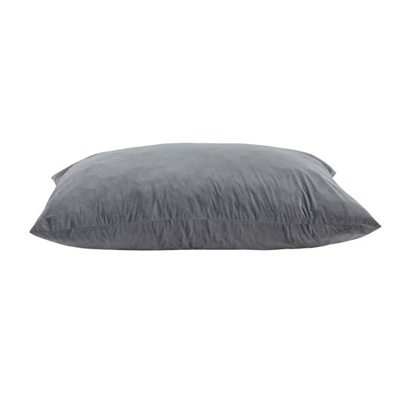 68 Inch Bean Bag, Square Shape, Foam Filling, Polyester Upholstery, Gray - BM314702