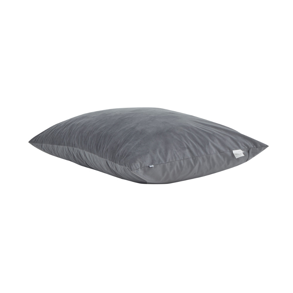 68 Inch Bean Bag, Square Shape, Foam Filling, Polyester Upholstery, Gray - BM314702