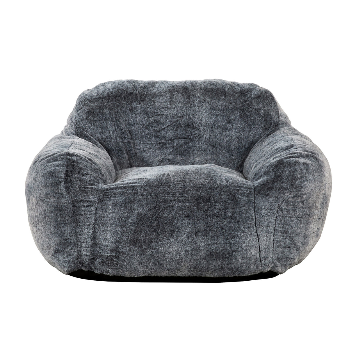 45 Inch Bean Bag Chair, Memory Foam, Faux Rabbit Fur, Grayish Blue - BM314709