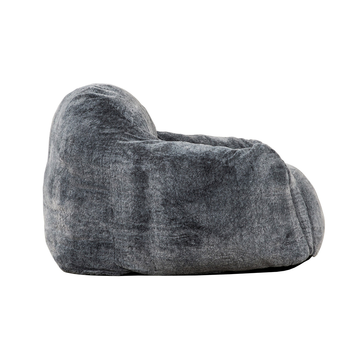 45 Inch Bean Bag Chair, Memory Foam, Faux Rabbit Fur, Grayish Blue - BM314709