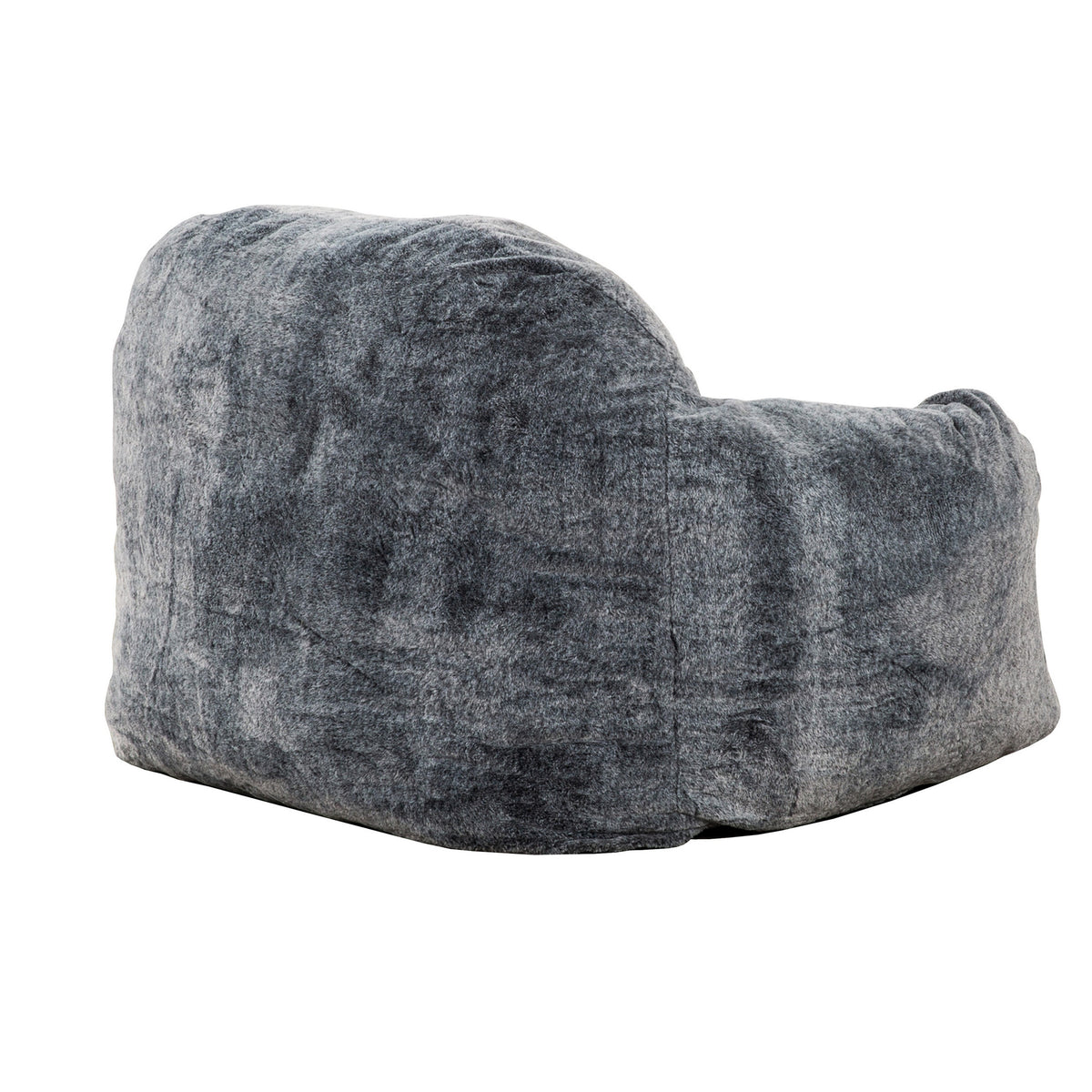 45 Inch Bean Bag Chair, Memory Foam, Faux Rabbit Fur, Grayish Blue - BM314709