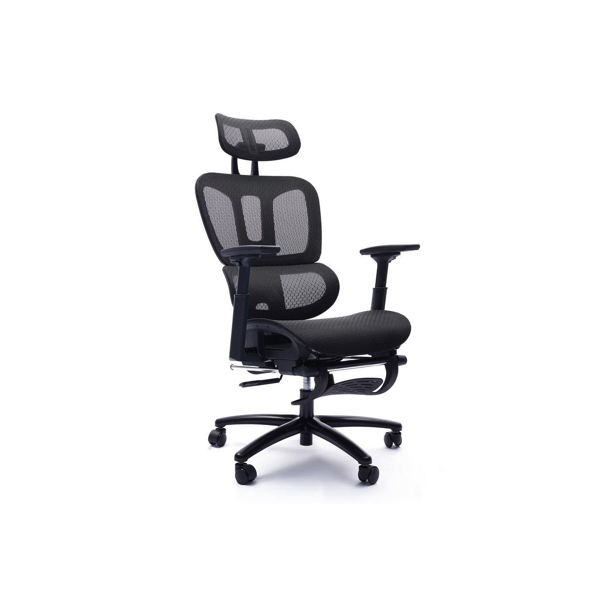 26 Inch Office Chair, Reclining, Footrest, Caster Wheels, Black Mesh - BM314720