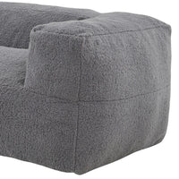 71 Inch Bean Bag Sofa, Cushioned Polyester, Medium Memory Foam, Gray Finish - BM314722