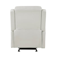 Kim 39 Inch Glider Manual Recliner Chair, Off White Faux Leather - BM314763