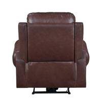 Michael 39 Inch Power Recliner Chair, USB Port, Brown Top Grain Leather - BM314767