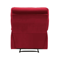 Patty 36 Inch Manual Recliner Chair, Soft Cushion, Red Velvet, Solid Wood - BM314800