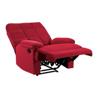 Patty 36 Inch Manual Recliner Chair, Soft Cushion, Red Velvet, Solid Wood - BM314800