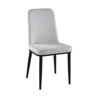 Lane 23 Inch Side Dining Chair, Gray Velvet, Armless, Black Metal, Set of 2 - BM314801