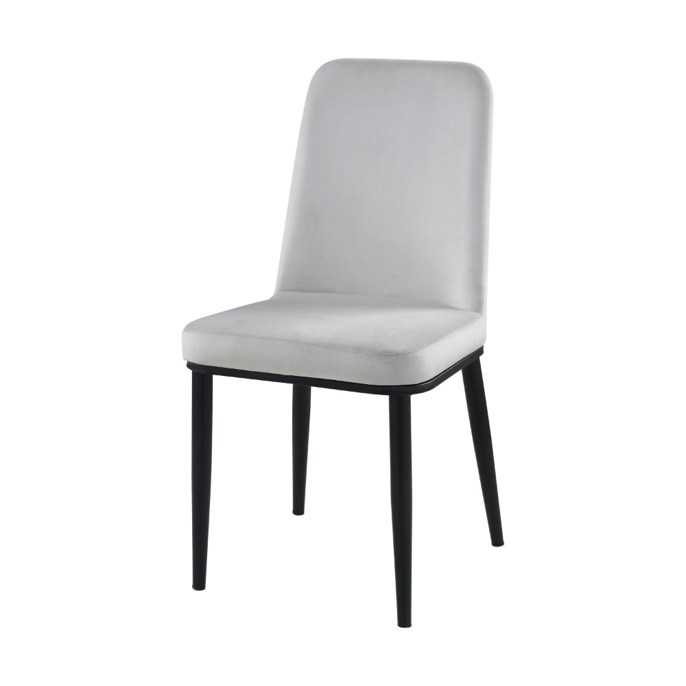 Lane 23 Inch Side Dining Chair, Gray Velvet, Armless, Black Metal, Set of 2 - BM314801