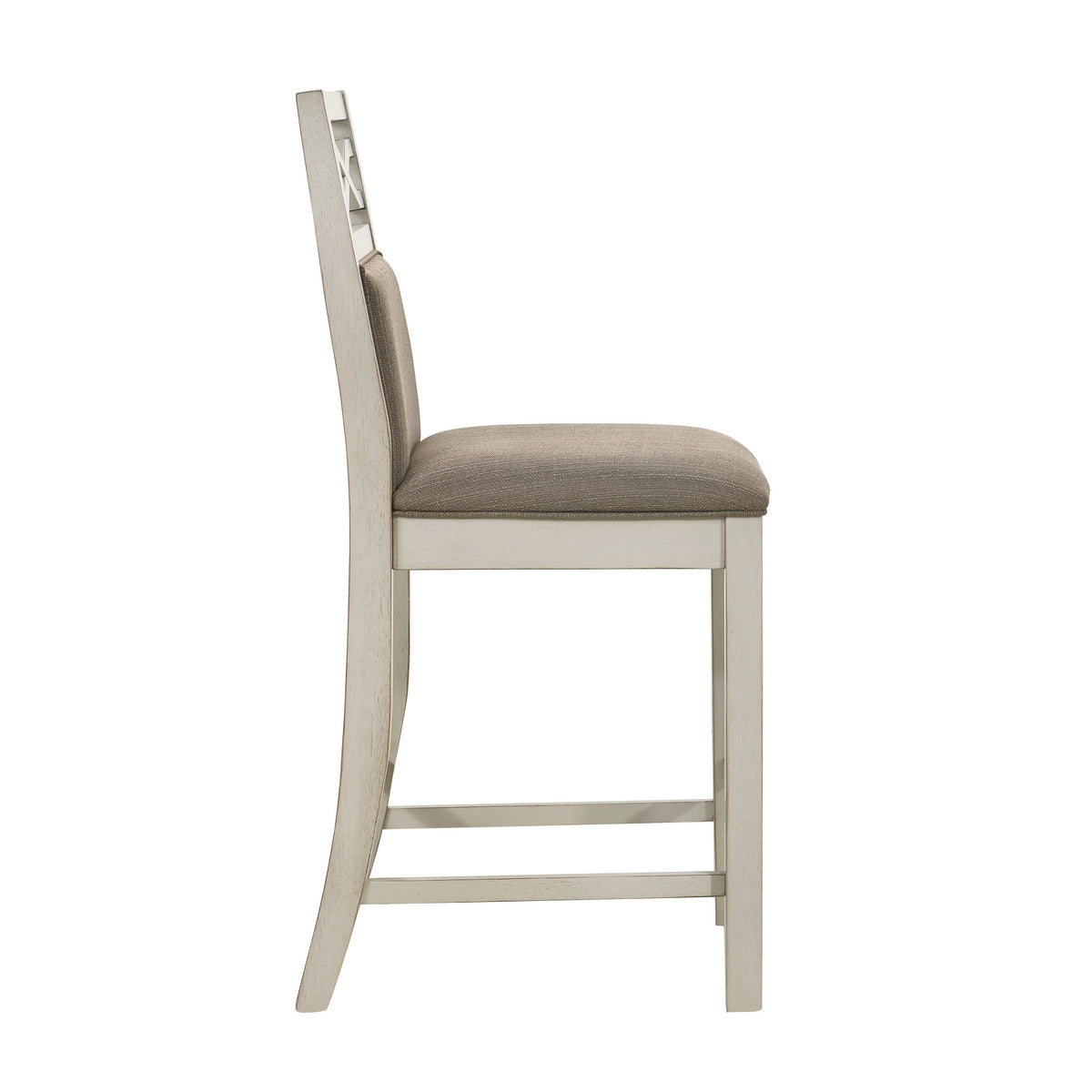 Marie 26 Inch Counter Height Chair, Khaki Fabric Seat, Back, Beige, Set of 2 - BM314802