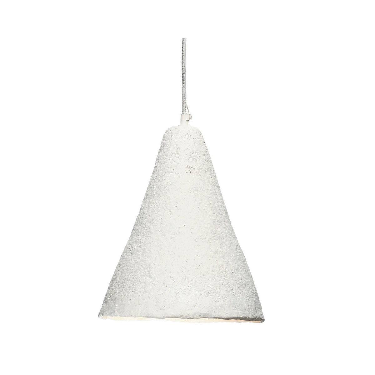 Zoe 96 Inch Pendant Chandelier, Modern Paper Mache Cone Shape, Beige - BM314835