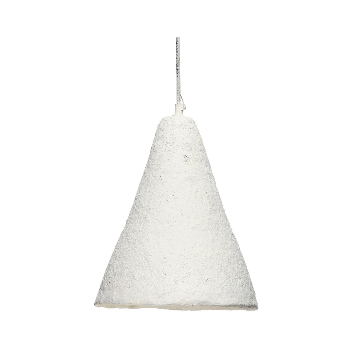 Zoe 96 Inch Pendant Chandelier, Modern Paper Mache Cone Shape, Beige - BM314835