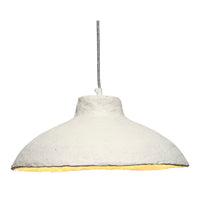 Zoe 96 Inch Pendant Chandelier, Modern Curved Round Paper Mache, Beige - BM314836