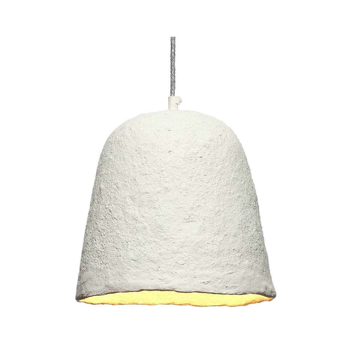 Zoe 96 Inch Pendant Chandelier, Modern Bell Shape Paper Mache, Beige - BM314837