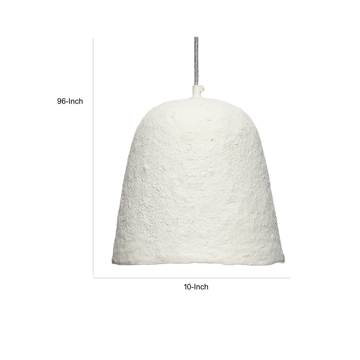 Zoe 96 Inch Pendant Chandelier, Modern Bell Shape Paper Mache, Beige - BM314837