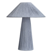 Liya 18 Inch Table Lamp, Cone Shade and Tapered Base, Textured Blue Finish - BM314840