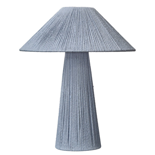 Liya 18 Inch Table Lamp, Cone Shade and Tapered Base, Textured Blue Finish - BM314840