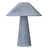 Liya 18 Inch Table Lamp, Cone Shade and Tapered Base, Textured Blue Finish - BM314840