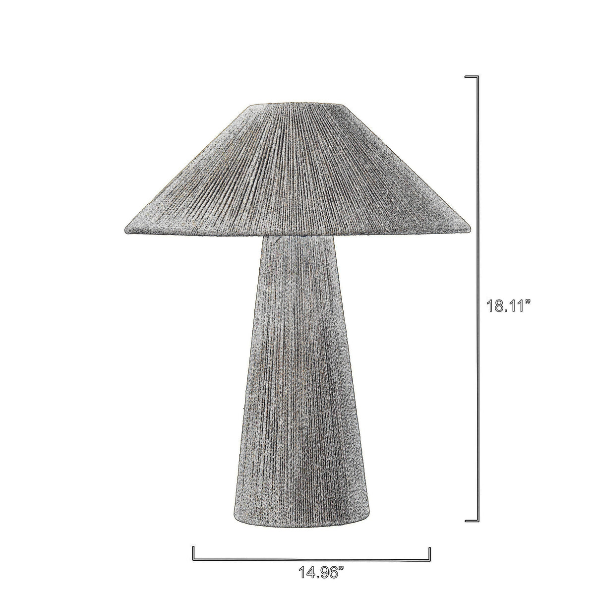 Liya 18 Inch Table Lamp, Cone Shade, Tapered Base, Off White Texture Finish - BM314841