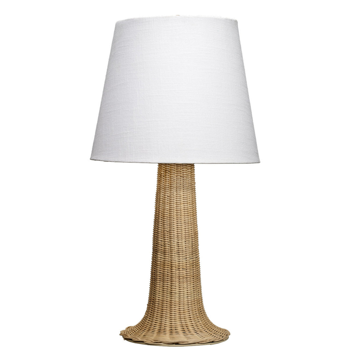 27 Inch Table Lamp, Tree Trunk Base, Tapered Shade, White, Natural Brown  - BM314842