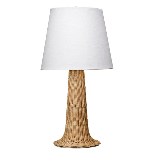 27 Inch Table Lamp, Tree Trunk Base, Tapered Shade, White, Natural Brown  - BM314842