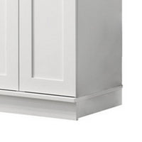 Lyn 71 Inch Storage Cabinet Wardrobe, Framed Panel Doors, White Solid Wood  - BM314888