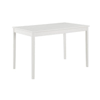 Lav 5 Piece Dining Table and 4 Chair Set, Open Backs, White Solid Wood - BM314899