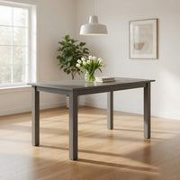 Lisle 48-60 Inch Extendable Dining Table, Rectangular Top, Gray Solid Wood - BM314900