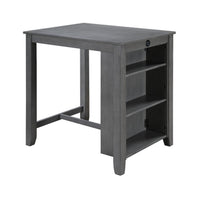 Ham 36 Inch Counter Height Small Dining Table with Shelves, USB Port, Gray - BM314909