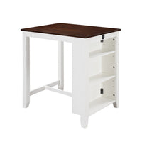 Ham 36 Inch Counter Height Small Dining Table with Shelves, USB Port, White - BM314910