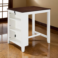 Ham 36 Inch Counter Height Small Dining Table with Shelves, USB Port, White - BM314910