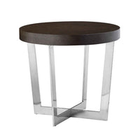 Tini 24 Inch Side End Table, Round Shaped Top, Metal Frame, Espresso Brown - BM314922