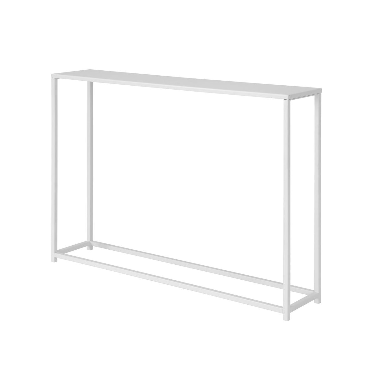 Eme 38 Inch Console Table, Rectangular Top, White Finish Metal Frame  - BM314930