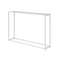 Eme 38 Inch Console Table, Rectangular Top, White Finish Metal Frame  - BM314930