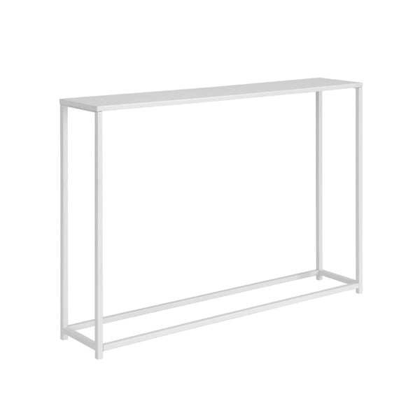 Eme 38 Inch Console Table, Rectangular Top, White Finish Metal Frame  - BM314930