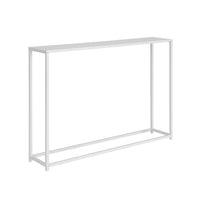 Eme 38 Inch Console Table, Rectangular Top, White Finish Metal Frame  - BM314930