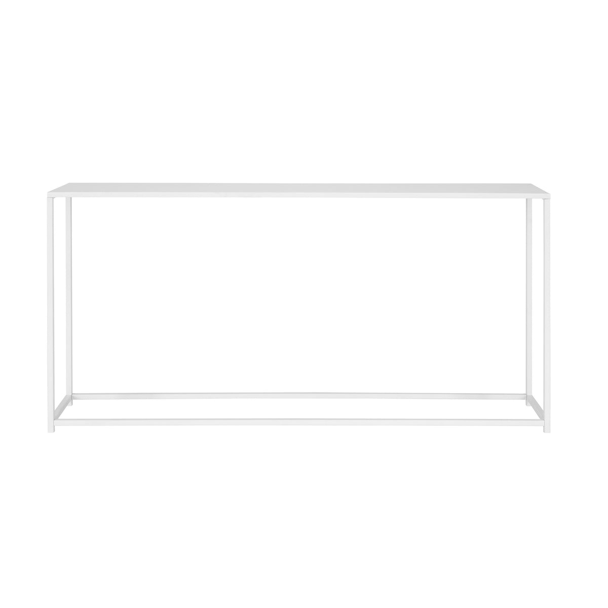 Eme 56 Inch Console Table, Rectangular Top, White Finish Metal Frame  - BM314931