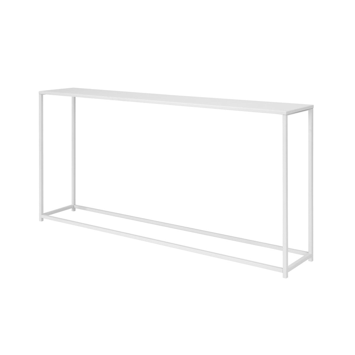 Eme 56 Inch Console Table, Rectangular Top, White Finish Metal Frame  - BM314931