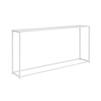 Eme 56 Inch Console Table, Rectangular Top, White Finish Metal Frame  - BM314931