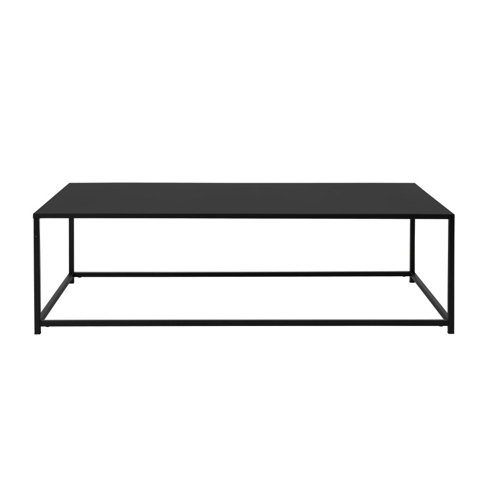 Eme 48 Inch Coffee Table, Rectangular Top, Black Finished Metal Frame - BM314932