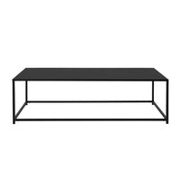 Eme 48 Inch Coffee Table, Rectangular Top, Black Finished Metal Frame - BM314932