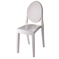 Temmy 20 Inch Dining Chair Set of 4, Indoor, Outdoor Use, White Finish - BM314933